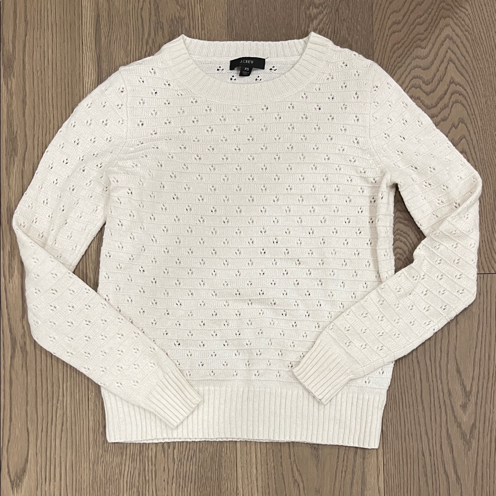 JCrew Cream Crew Neck Sweater
